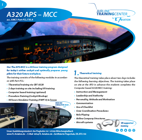 Flyer zu Airline Pilot Standart Multi Crew Cooperation